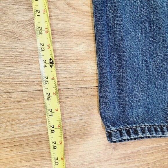 Levi's 505 Jeans Men's Sz 38/32 Distressed Straight Fit Medium Blue Wash Rustic - Picture 9 of 12
